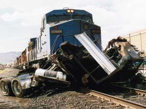 Train and Truck Collisions Collisions between tractortrailers and trains cause severe damage.