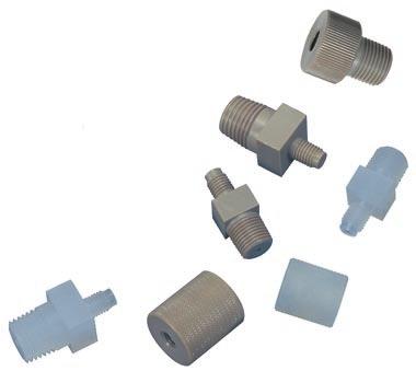Adapters Pipe adapters 1/4-28 to NPT Versions adapt male or female 1/4-28 fittings to male or female NPT. PEEK ctfe NPT Bore Prod No Price Prod No Price Female 1/4-28 to male NPT 1/8" 1.