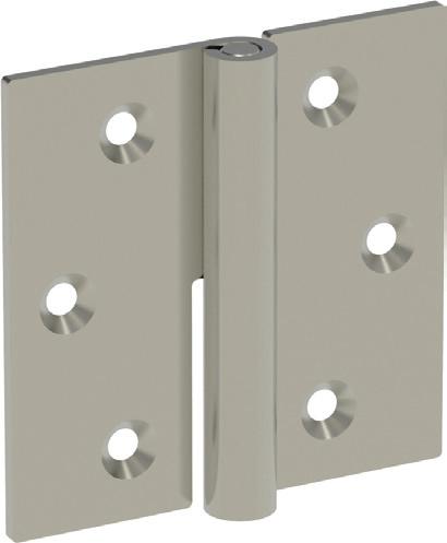 STAINLESS STEEL PRODUCTS 4299 LIFT-OFF HINGE Designed for plain /flush-mounted doors Suitable for left- and right-hand applications BODY: