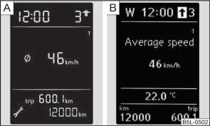 Display Fig. 4 Display types on page 10. The fuel gauge» Fig. 5 only operates if the ignition is switched on. The fuel tank has a capacity of about 55 litres or 60 litres 1).