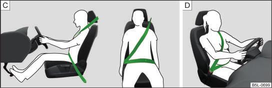 138 Fastening/unfastening the seat belt Use the lock tongue to slowly pull the webbing over your chest and pelvis.