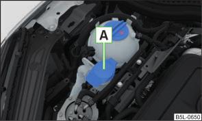 Let the bonnet drop into the lock carrier lock from a height of around 20 cm do not push it in. Check that the bonnet is closed properly. CAUTION Never open the bonnet using the release lever» Fig.