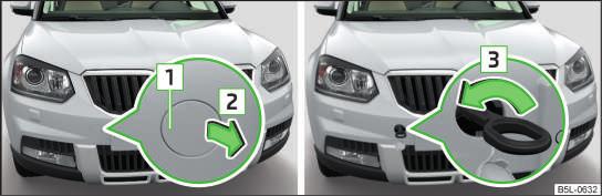 We recommend using a tow rope from ŠKODA Original Accessories, which is available from a ŠKODA Partner. Towing another vehicle requires a certain amount of practice.