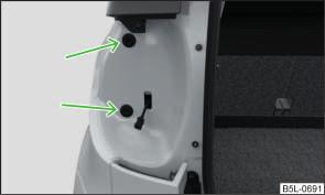 Push on the light until the spring clicks into place. Check that the light is securely inserted. on page 238. Removing Open the boot lid. Unscrew the light» Fig.