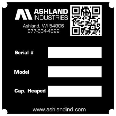 ASHLAND SCRAPERS Welcome and Serial Number 2500SS Thank you for choosing an Ashland scraper for your earthmoving needs.