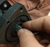 5mm allen wrench, loosen the 2 set screws on the Tone Wheel. Remove the Tone Wheel from the Motor Shaft.