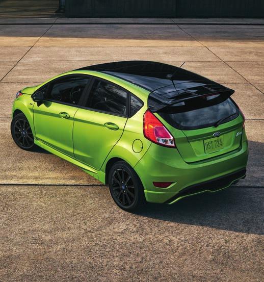 With its Shadow Black-painted roof, highmounted rear spoiler, and sideview mirror caps, the new ST-Line really stands