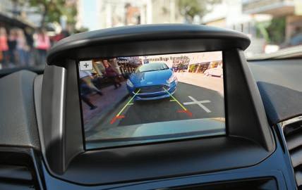 Standard: All Models SEE WHAT S BEHIND FIESTA The Rear View Camera does just that, putting a full-color image with helpful guidelines on the LCD screen in your center stack.