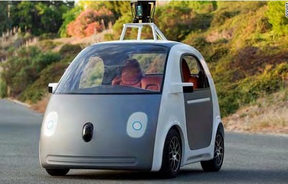 Google: Newest Announcement In May 2014 Google has revealed a prototype of its latest driverless car: o No steering wheel