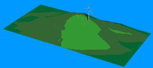 7.6 Učinek hriba Današnja praksa je, da se vetrne turbine postavlja na vrhove hribov (Slika 12) in po grebenih.