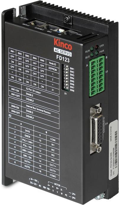 FD123-LA-000 Driver Specifications FEATURES 24-70VDC 50-200 Watt Power Range Position, Speed and Control RS232 and RS485 Port
