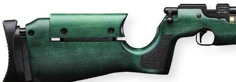 CZ 200 s GREEN one piece FUllY ADJUstABlE stock MADE FRoM BEECH in AN AtRACtiVE GREEN stain WitH DiABolo style CHECKERiNG on the pistol GRip.