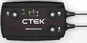 CTEK charging system charges your battery bank from several sources, prioritizes connections, and looks after the battery so it will not become completely flat.