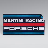 Sporty, ergonomically shaped Sizes: 200 x 100 cm. In white/blue/red. side pockets and breast pockets. 95 % cotton, of original seatbelt material. In black. handle with PORSCHE logo.