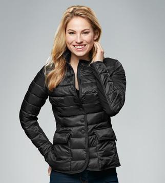 WAP 516 00S-3XL 0H [ 2 ] Women s nylon sweat jacket. Lightweight jacket with reversible collar. Nylon sections lightly quilted.