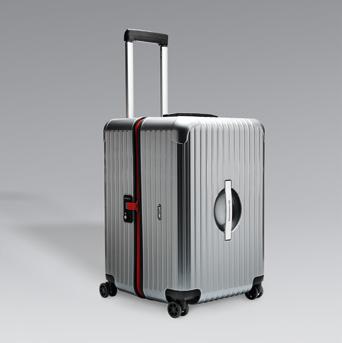 suitcase with four fabric with MARTINI RACING motif. Shoulder strap made business suitcase with four Multiwheel rollers and recessed Multiwheel rollers and recessed TSA-approved lock.