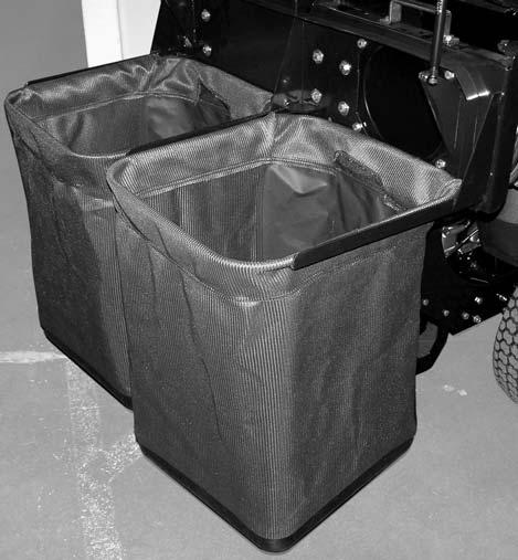 Install the grass bags (item 10) on two-bag receptacle (item 2) with the heat resistant side (smooth side) of the bags facing the unit. Figure 15 NOTE: Trim hose length as needed.