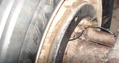 The most critical wire location is for the speed sensor wire between the brake chamber and sensor end.