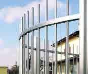 Fencing panels composed of vertical pipes, standard pitch and