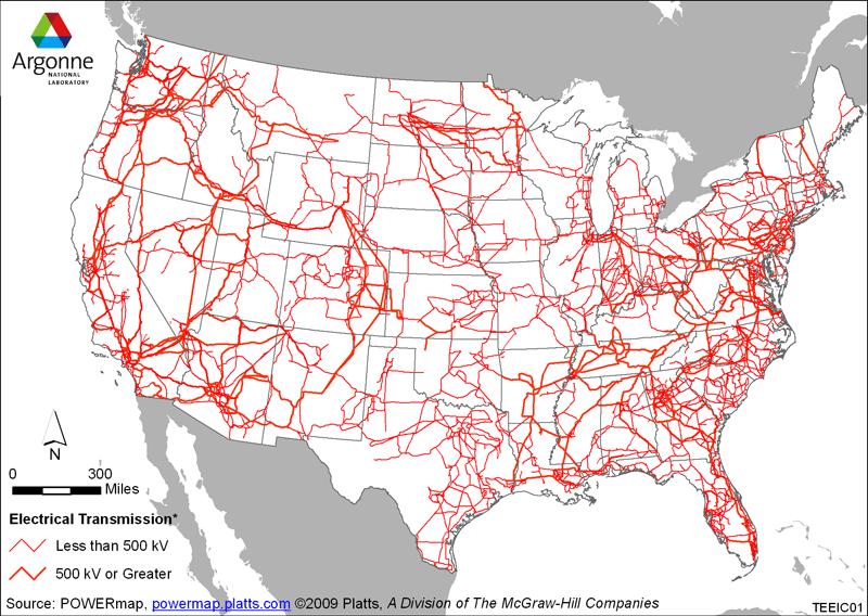 Similarities between the US highway system and the US electric power grid Extensive,