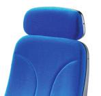 soft foam profile, anatomically shaped, upholstered in coated fabric.