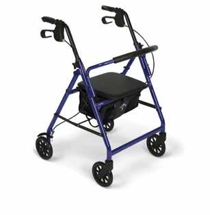 BASIC STEEL ROLLATORS Our most affordable rollator yet Constructed of a durable powder coated steel Features a convenient storage bag Available with 6" (15 cm) or 8" (20 cm) wheels 350-lb.