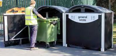 Modus creates a focal waste collection point and transforms any old/unsightly litter containers into an attractive waste collection centre.