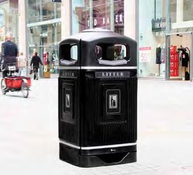 The unique ribbed design deters fly posting and graffiti. The domed hood makes the litter bin strong and robust and helps to prevent littering.