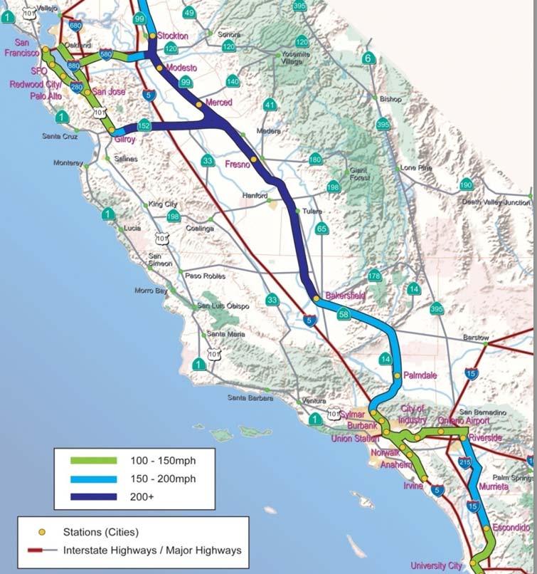 FIGURE 1: California High Speed Rail System To successfully deliver such a technically complex undertaking, and in reaching the program s current level of completion with approval of the