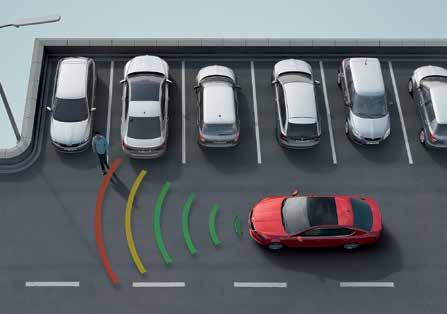 Safety FRONT ASSIST WITH PREDICTIVE PEDESTRIAN PROTECTION The Front Assist system, using a radar device in the front grille, is designed to monitor distance from the vehicle ahead, including