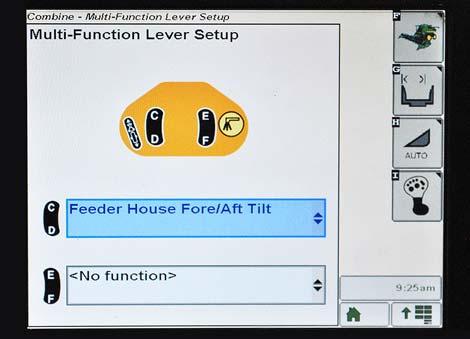AUTO HEADER HEIGHT CONTROL (AHHC) The feeder house fore/aft tilt controls can be changed to work with