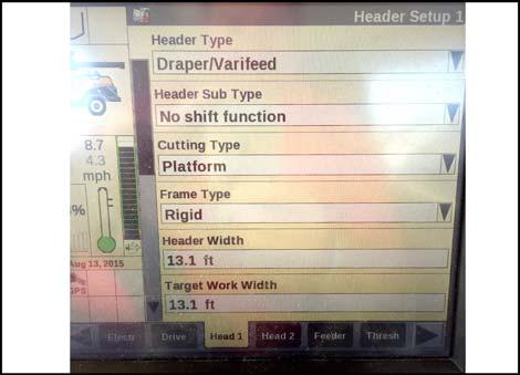 AUTO HEADER HEIGHT CONTROL (AHHC) Do NOT press too hard on AUTOMATIC HEADER HEIGHT CONTROL button (E), or float mode will be disengaged.