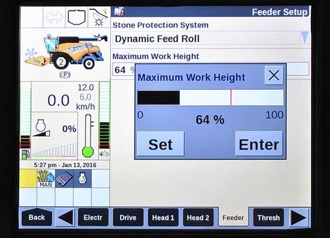 AUTO HEADER HEIGHT CONTROL (AHHC) 4. Set MAXIMUM WORK HEIGHT to desired value. 5. Press SET and then press ENTER. Figure 4.13