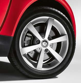 > 6 6-spoke alloy wheels (15", design 3): For tyres measuring 175/55 R15 (front)