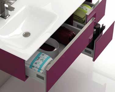 The textile finished drawers come with a multi-levelling system that allows us to adjust the front of the drawer to get perfect alignment.