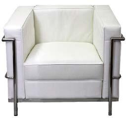 40 L x 40 D x 29 H LOUNGE H-3 White Leather Sectional Loveseat 50 L x 38 D x 29 H H-4 White Leather Sectional Corner
