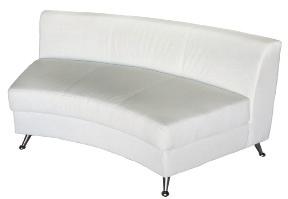 I-2 Curved Bench, White Leather