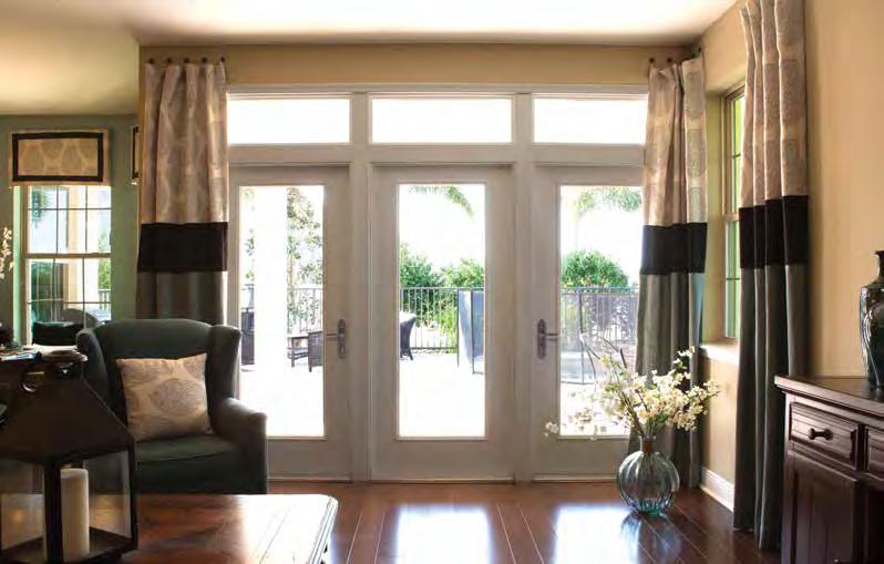 Hinged Patio Doors Hinged Patio Doors Simply beautiful, any way you see it. Extend the beauty and quality of a Therma-Tru entrance to the back of the home with hinged patio doors.