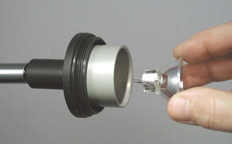 Unscrew (turn CCW) to remove Guard from Rear Casing and set aside. Do not touch the Lens - fingerprints on the Lens surface will attenuate the light beam.
