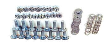 stainless head bolts, nuts, locks & flats with replacement type bolts with coarse threads. 17758-CK 49/50, 8 ea. bolts, nuts, locks & flats.......... 14.95 17758-DK 51/56, 10 ea.