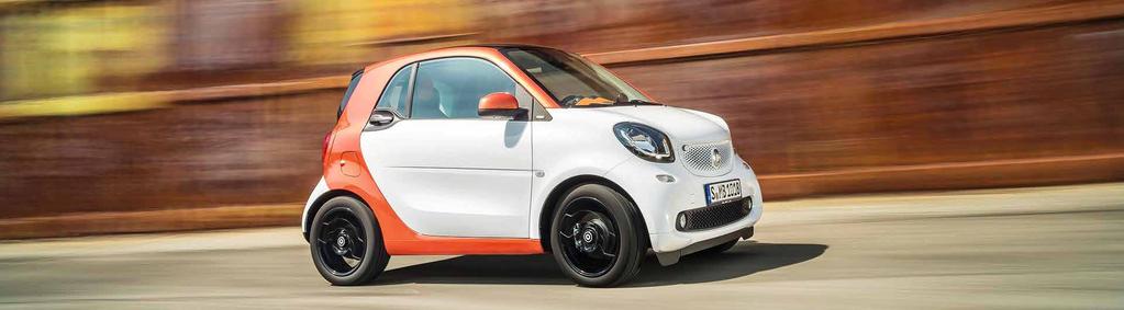 Product Range of smart smart fortwo coupé 3-cylinder smart fortwo coupé 52 kw smart fortwo coupé 66 kw smart BRABUS fortwo coupé 80 kw Rated power output kw [hp] Acceleration 0-100 km/h s Top speed