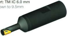 5 mm Tool holder: TMSR Insert: TM2 For standard length threads Long type Tapered type Tool holder: TMSR Insert: TM2 For long