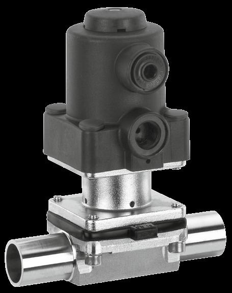 Valve body and diaphragm available in various materials and designs Compact design (ideal when space