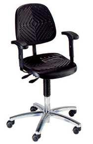 swivel 14019 height adjustment: 44-57 cm Chair with Polyurethane seat and Seat height adjustment by gas spring.