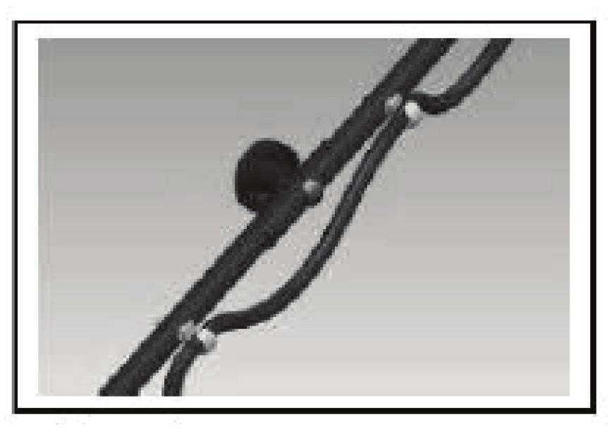 2. Securing cable by using cable clips Fig. 3 Secure the cable from the motor to the switch assembly by using four cable clips-two is fixed on upper push bar, the other one Is fixed on lower push bar.