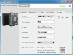 Enable LAN Enable or disable the LAN for remote monitoring function. Power Click the button to power off the AUPS power module immediately.