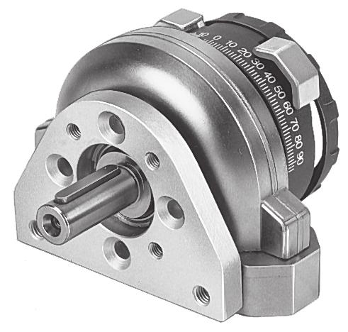 DSRL- -FW This design with hollow flanged shaft permits the passage of liquid or gaseous media, or even tubing or wiring. The force is transmitted directly and backlash-free via a splined shaft.