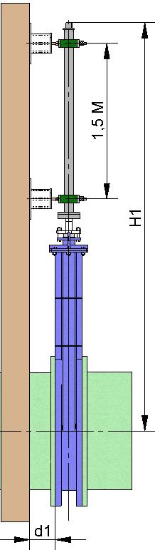 The definition variables are as follows: H1: Distance from the damper shaft to the desired height of the actuator.