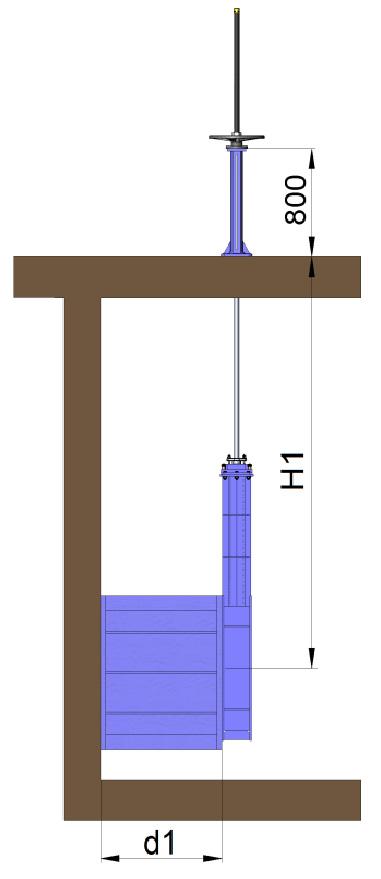 Other floor stand measurements available on request. A position indicator can be fitted to determine the damper's percentage of opening. Possibility of leaning floor stand (fig. 14).
