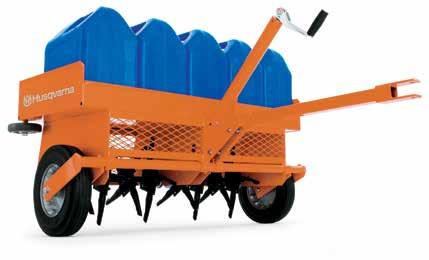 The towable aerators have the capacity to aerate up to four acres per hour. Folding handle A folding operator handle, lift handles and semi-pneumatic front tire allow for easy transport and storage.